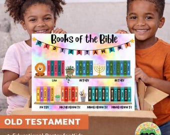 OLD TESTAMENT Books of the Bible Poster Christian Decor Wall Art Sunday School Decoration Christian Kids Room