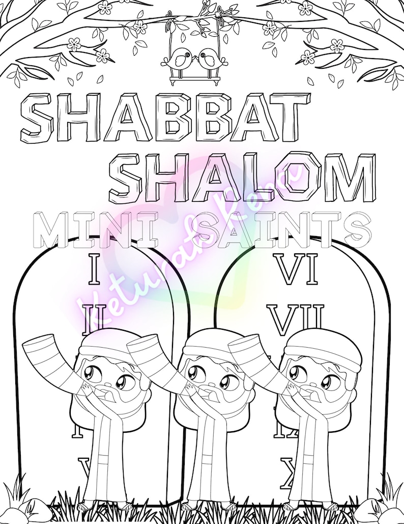 Shabbat Shalom Digital Download Coloring Sheet - Etsy