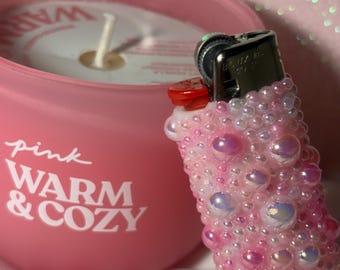 Briquet Bic éblouissant rose – cadeau briquet strass pour elle, cadeau de Noël