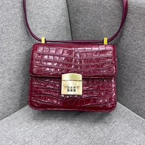 Burgunder Alligator echtes Leder Haut Damen Geldbörse, Geschenk für sie, Valentinstag
