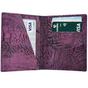 Lila Luxus Minimalist Mini Slim Doppelseiten Straußen Bein Leder Bifold Kartenetui Herren, Kartenhalter Brieftasche, Herren Brieftasche, Weihnachtsgeschenk
