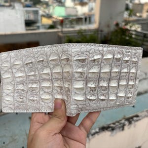 Witte alligatorhoorn lederen portemonnee portemonnee voor heren/cadeau voor hem/handgemaakte leren herenportemonnee