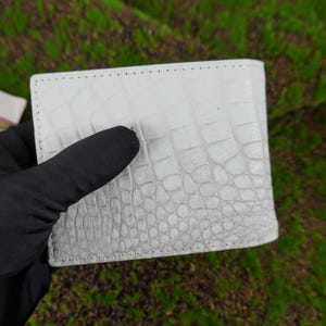 White Genuine Alligator Leather Skin Men's Bifold Wallet/Customized Wallet/Handmade Leather Wallet
