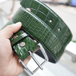 Genuine Alligator Leather Belt: Removable Buckle, Elegant Gift