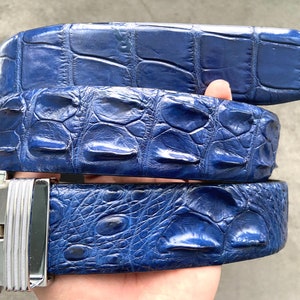 Marineblauwe echte alligatorleerhuid herenriem 1,5 inch breed, verjaardagscadeaus, cadeaus voor hem