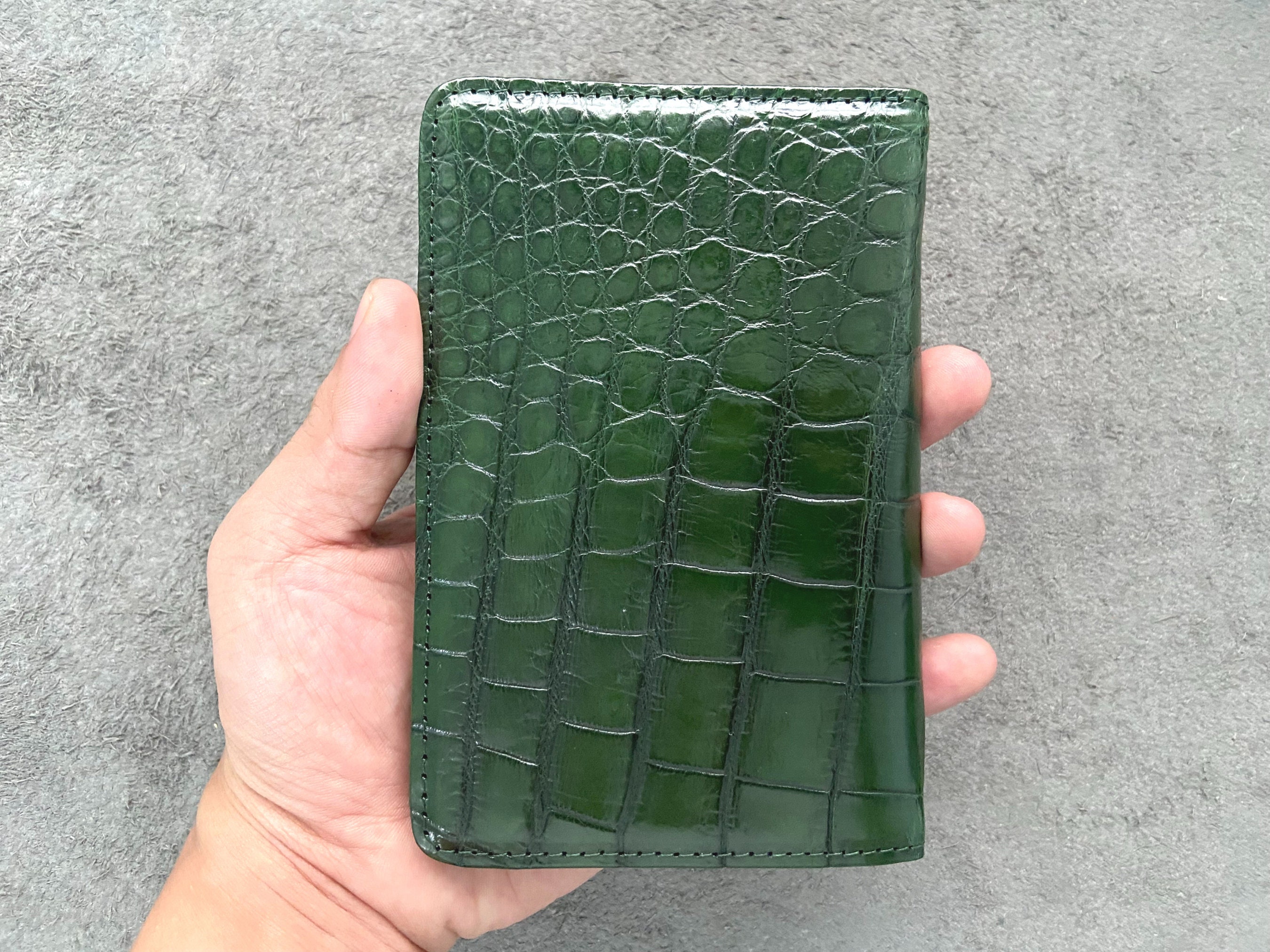 GREEN Genuine Crocodile Alligator Leather Skin Crossbody Bags Case for Mens