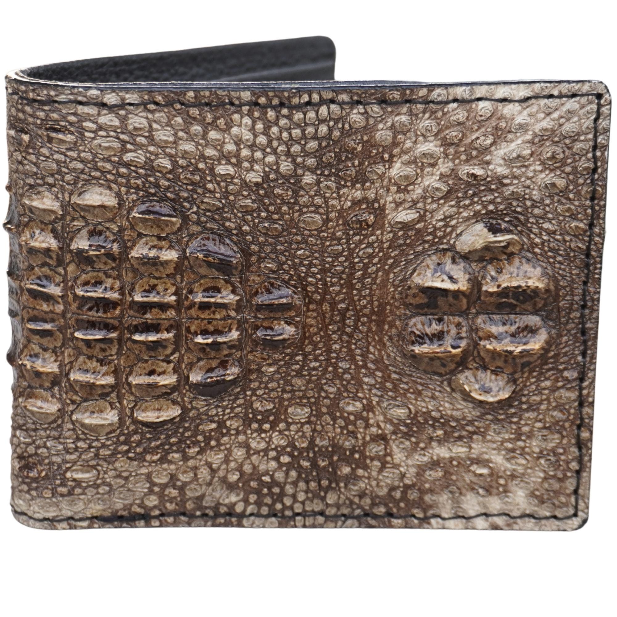 Natural Original Alligator Horn Leather Men Bifold Wallet/ Personalized Wallet For Men/ Anniversary Gift For Him/ Mens Wallet