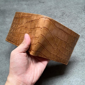 Portefeuille à deux volets pour hommes en cuir d'alligator véritable/Portefeuille personnalisé/Portefeuille exotique haut de gamme pour homme