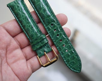 Handmade Green Genuine Alligator Leather Men Luxury Quick Release Watch Strap/ Replacement Watch Band Size 18mm 19mm 20mm 21mm 22mm