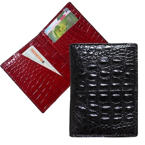 Mini-porte-cartes à deux volets en cuir noir bordeaux, minimaliste et double face, porte-cartes, portefeuille pour homme, porte-cartes d'identité