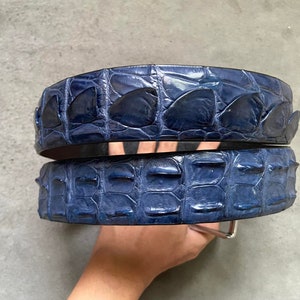 Real Authentic Skin Navy Blue All-Over Genuine World Best Alligator ~ Gator Skin Belt