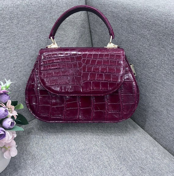 Burgundy crocodile bag new arrivals