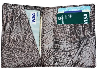Gray Luxury Minimalist Mini Slim Double Sides Ostrich Leg Leather Bifold Card Case Mens, Card Holder Wallet, Men Wallet