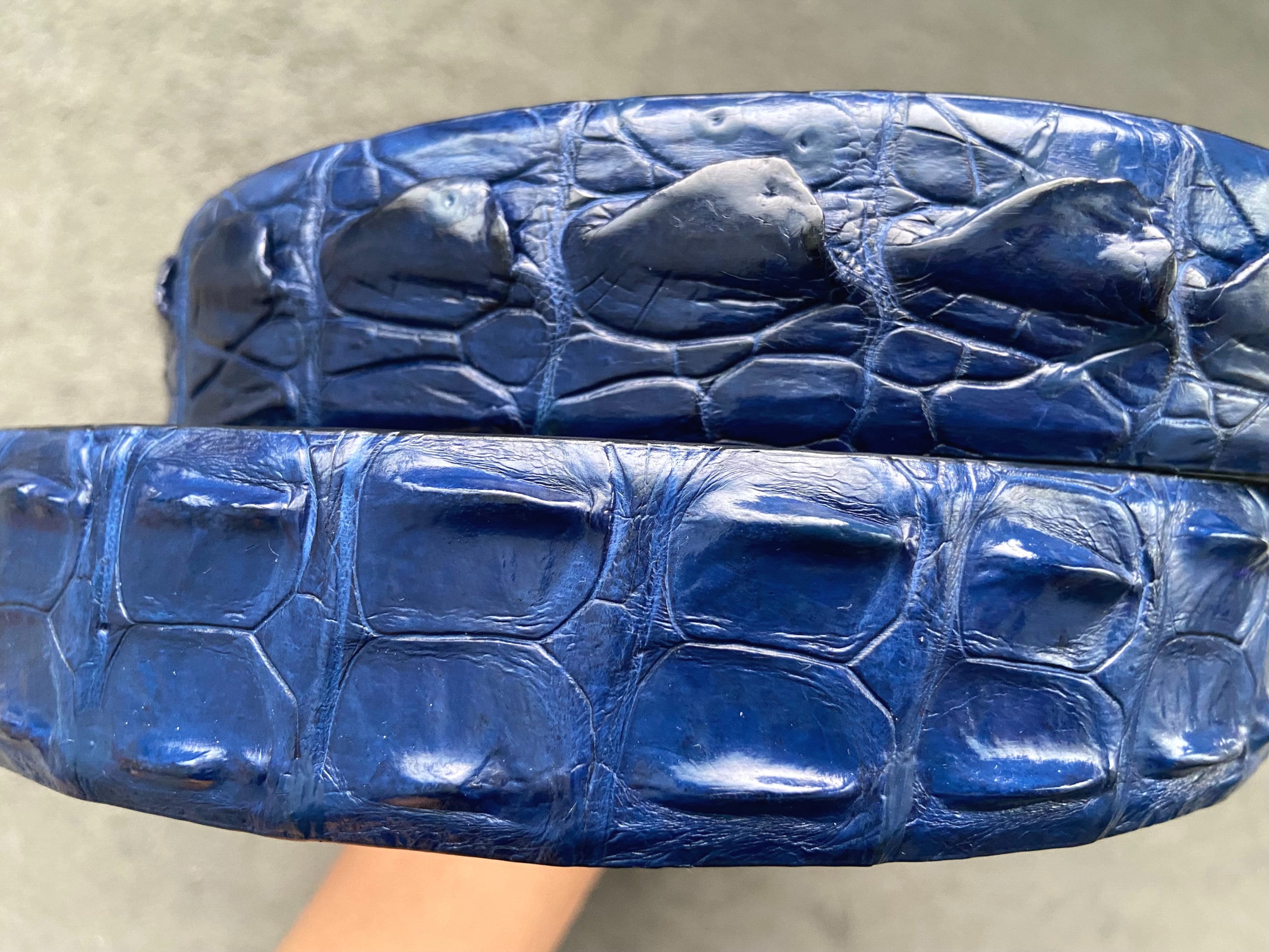 Navy Glazed Full Skin Belt