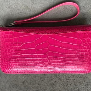 Bolso de mujer de piel de cocodrilo rosa, regalo de San Valentín, bolso de lujo para mujer, regalo del Día de las Madres