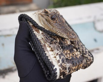 Original Color Genuine Leather Wallet/ Alligator Wallet/ Minimalist Wallet/ Handmade Walllet/ Premium Exotic Alligator Mens Wallet