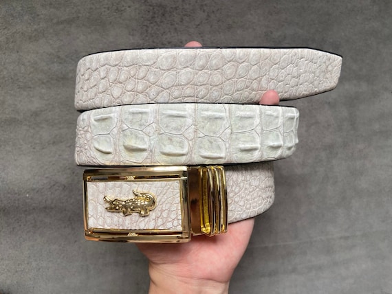 White Alligator Genuine Leather Skin Men display picture 1