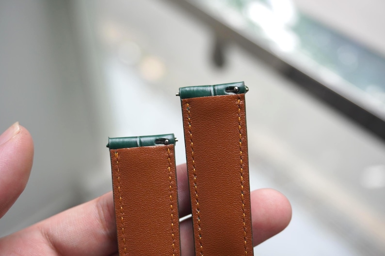 Handmade Green Genuine Alligator Belly Leather Men Luxury Quick Release Watch Strap/ Leather Watch Band/ Size 18mm 19mm 20mm 21mm 22mm image 7