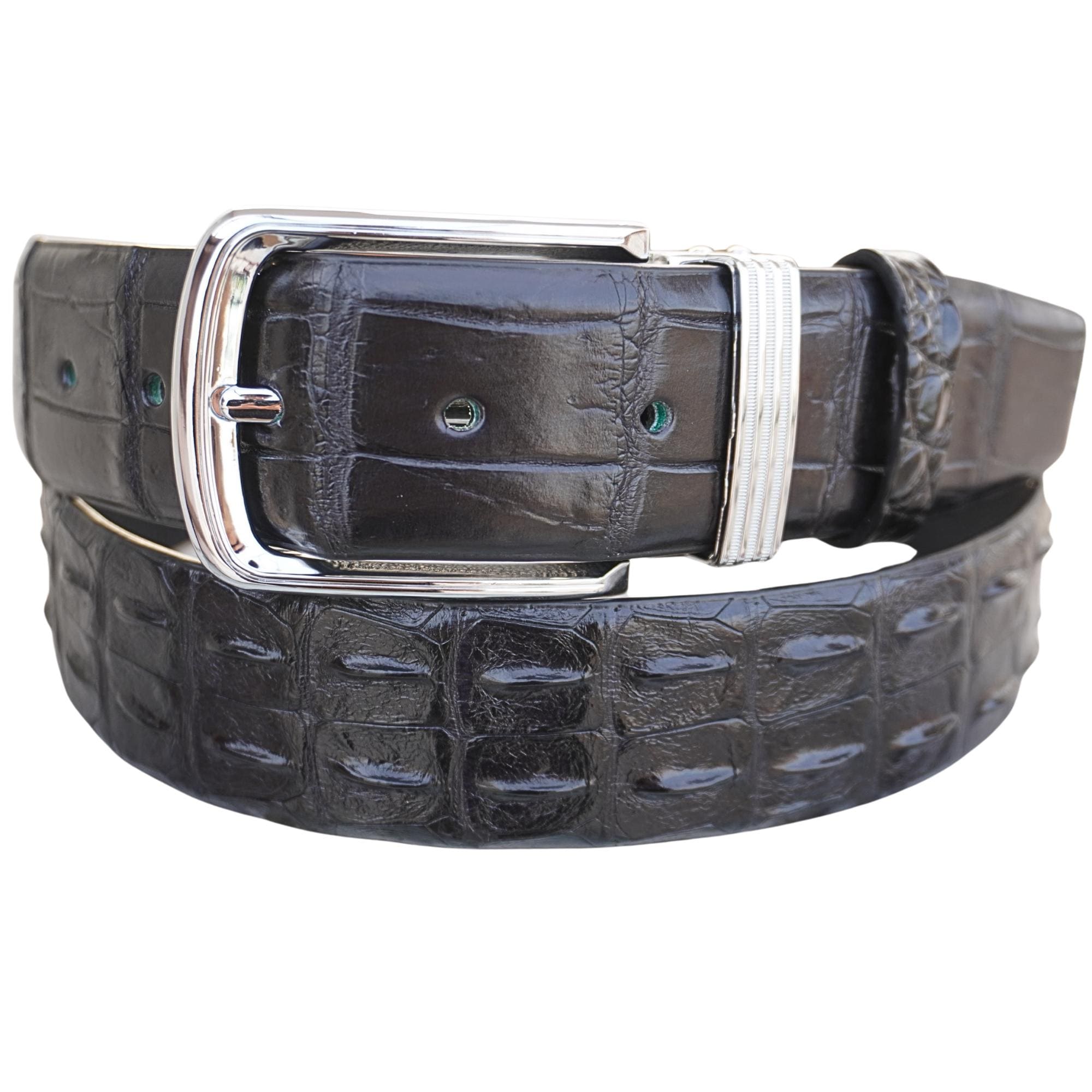 Black Genuine Alligator Horn Leather Skin Men