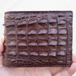 Double Sides Brown Alligator Leather Wallet/ Personalized Wallet For Men/ Anniversary Gift For Him/Mens Wallet/ Custom Wallet/Gift For Dad