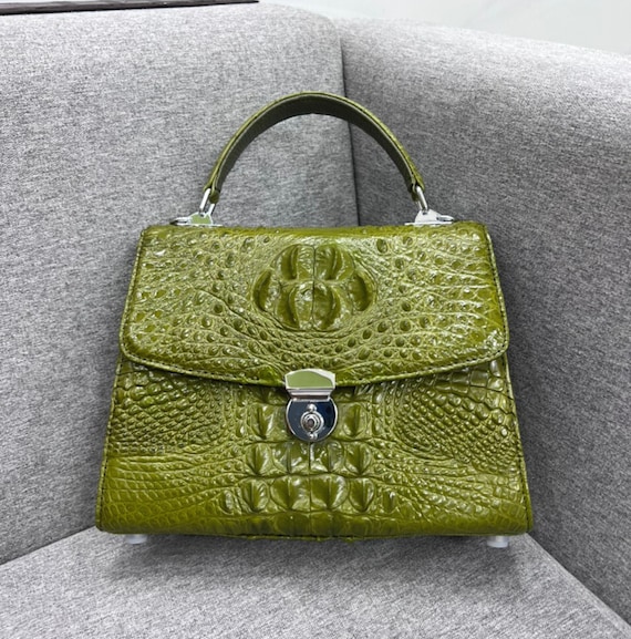 Genuine white Crocodile Leather Handbag, Alligator skin Women Shoulder Bag  24 | eBay