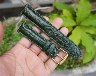 Handmade Green Genuine Alligator Leather Men Luxury Quick Release Watch Strap/ Replacement Watch Band Size 18mm 19mm 20mm 21mm 22mm