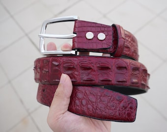 BLACK Alligator Belt/alligator Grain Steerhide BLACK Belt  display picture 1