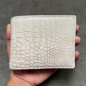 Witte alligator lederen portemonnee heren portemonnee, cadeau voor hem, kerstcadeaus, verjaardagscadeau mannen