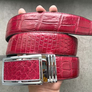 Bourgondië Echte Alligator Lederen Huid Heren Riem W 1.5 Inch , Kerstcadeaus , Verjaardagscadeaus