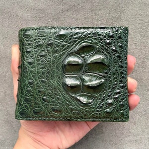 Alligator vert cuir véritable peau hommes portefeuille/cadeaux personnalisés/cadeaux de la Saint-Valentin pour lui/portefeuille en cuir pour hommes