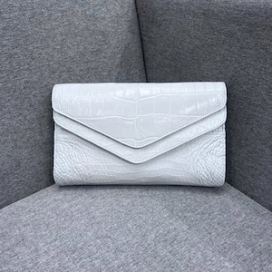 White Alligator Leather Women Crossbody Bag-Women Purse-Gift For Her-Valentines Gift