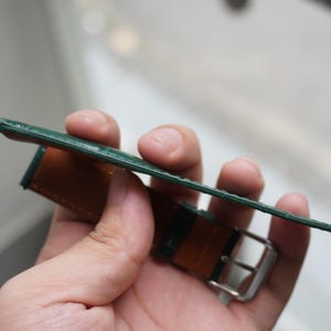 Handmade Green Genuine Alligator Belly Leather Men Luxury Quick Release Watch Strap/ Leather Watch Band/ Size 18mm 19mm 20mm 21mm 22mm image 8