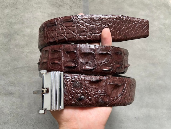 Brown Alligator Genuine Leather Horn Skin Men display picture 3