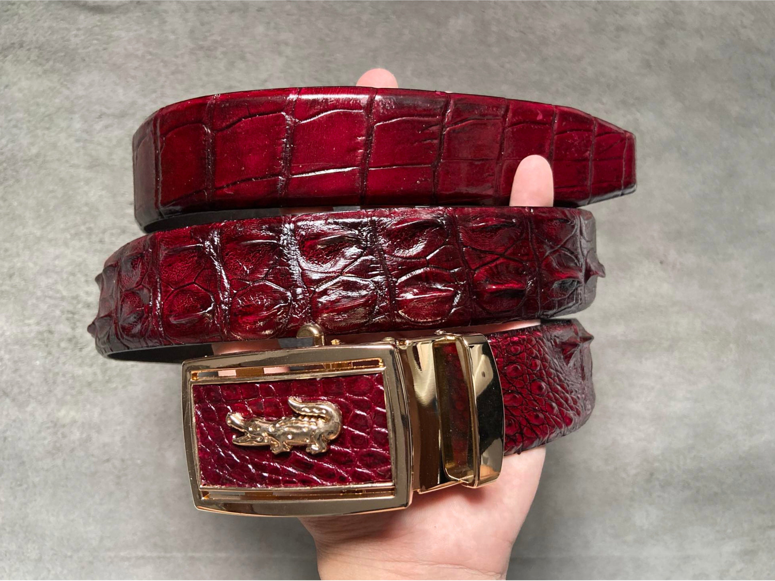 Fashion Inspired Red and Brown Designer Belt Etienne Aigner Leather Belt| 90s Red leather belt  main image 3