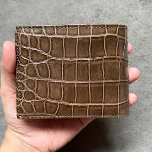 Portefeuille à deux volets pour hommes en cuir d'alligator véritable/Portefeuille personnalisé/Portefeuille exotique haut de gamme pour homme