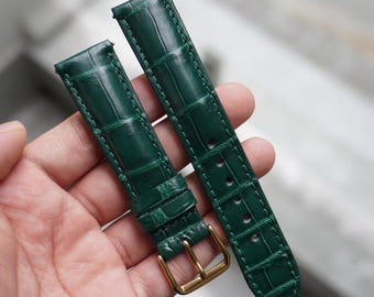 Handmade Green Genuine Alligator Belly Leather Men Luxury Quick
