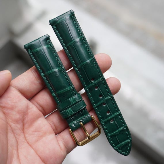 Handmade Green Genuine Alligator Belly Leather Men Luxury Quick