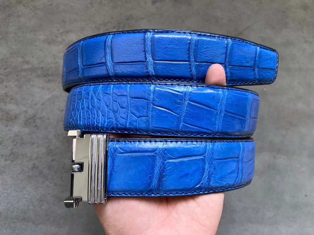 Light Blue Alligator Genuine Belly Leather Skin Men's Belt Etsy