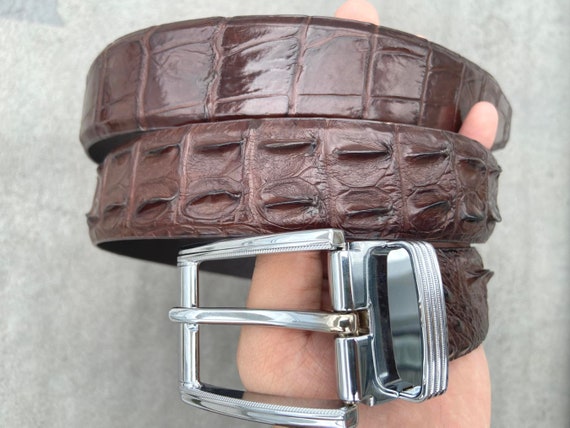 Brown Genuine Alligator Leather Skin Men's Belt W 1.3 Inch/premium