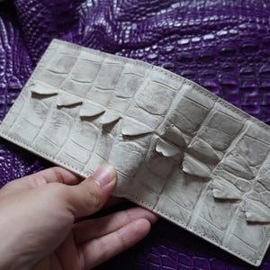 Witte echte alligator achterkant lederen skin portemonnee heren/aangepaste portemonnee/handgemaakte leren portemonnee
