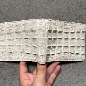 Witte echte alligator achterkant lederen skin portemonnee heren/aangepaste portemonnee/handgemaakte leren portemonnee