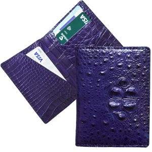 Luxus Minimalist Navy Blau Mini Slim Doppelseiten Alligator Tail Leder Bifold Kartenetui, Kartenhalter Brieftasche, Herren Brieftasche, ID Karte Brieftasche