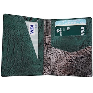 Mini-porte-cartes à deux volets en cuir d'autruche double face minimaliste de luxe vert gris pour homme, portefeuille porte-cartes, portefeuille pour homme