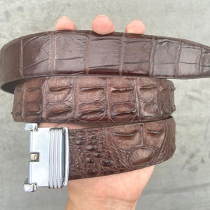 Bruin echte alligator lederen huid heren W 1,3 inch/kerstcadeaus mens/cadeau voor hem/handgemaakte riem/gepersonaliseerde riem