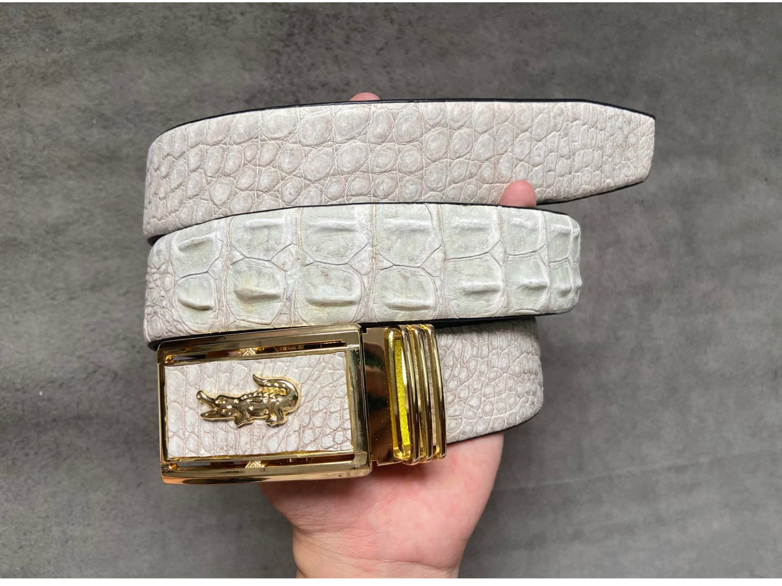 White Alligator Genuine Leather Skin Men display picture 1