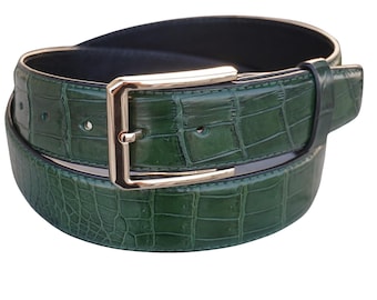 Vintage Ralph Lauren Alligator Belt: Brown Leather, Rounded  display picture 2