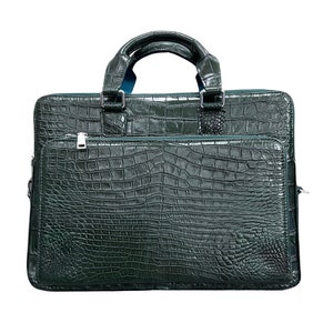 Groene Alligator lederen huid herentas, cadeau voor hem, verjaardagscadeau heren