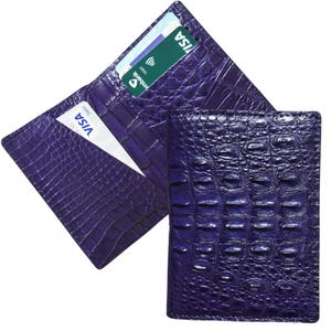 Luxus Minimalist Navy Blau Mini Slim Doppelseiten Alligator Tail Leder Bifold Kartenetui, Kartenhalter Brieftasche, Herren Brieftasche, ID Karte Brieftasche