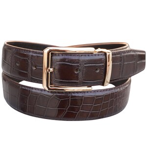 Dark Brown Handmade Genuine Alligator Belly Leather Skin Men's Belt W 1.5 Inch With Pin Buckle, Birthday gifts , Gifts for him, Work Belt