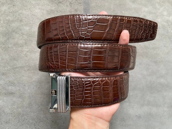 Brown Alligator Genuine Leather Belly Skin Men display picture 3